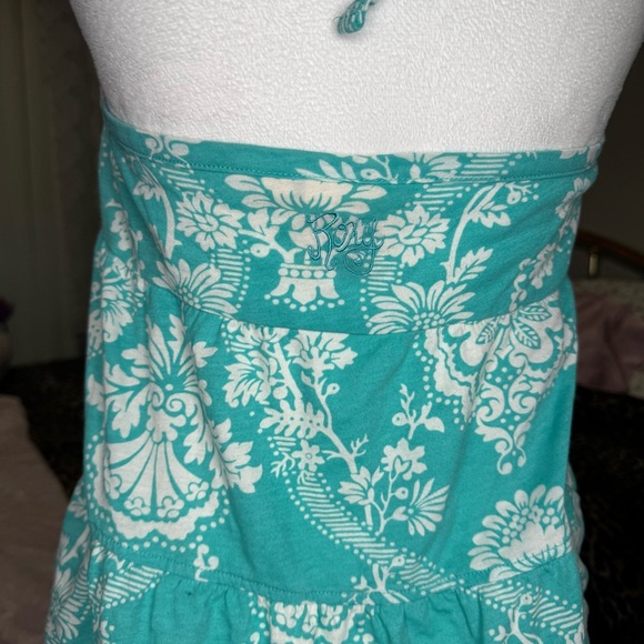 Roxy Halter Neck Top - Teal and White - Picture 4 of 6